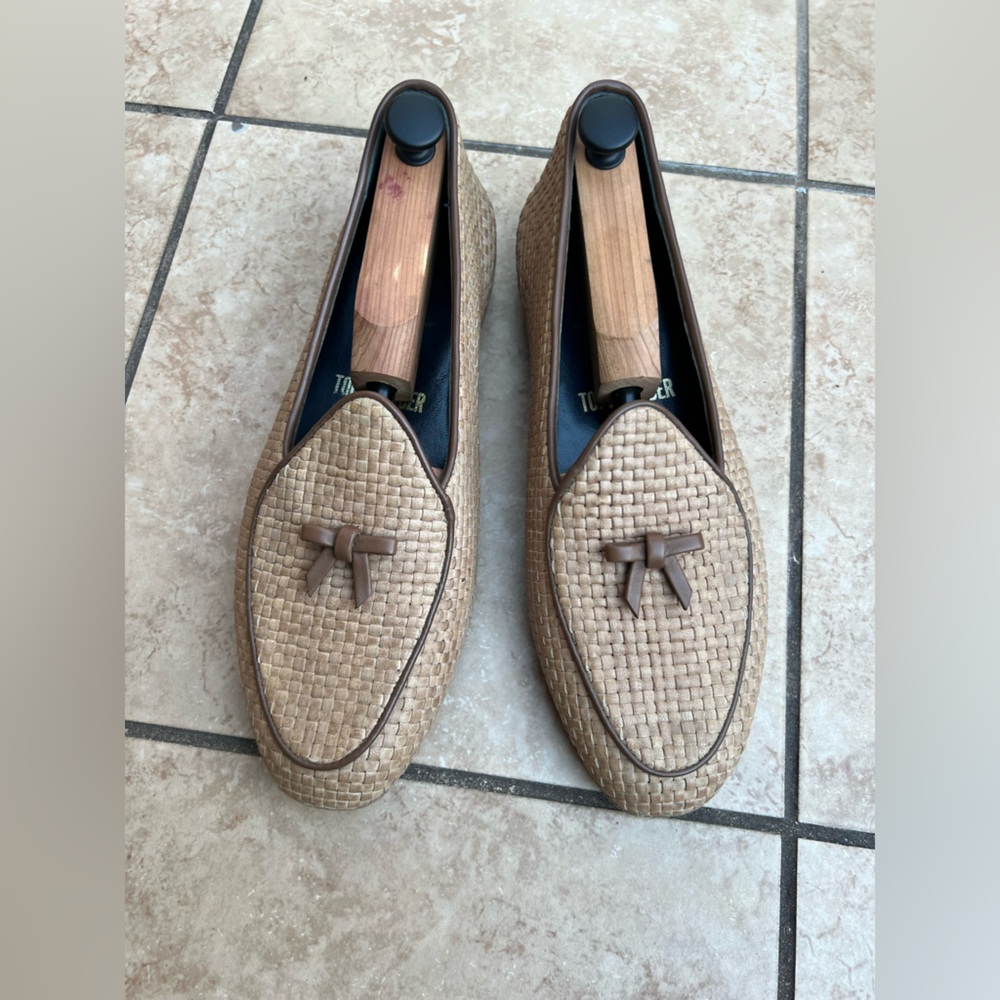 Rubinacci X Todd Snyder Beige Woven Leather Loafer (EU 40) (US 7)